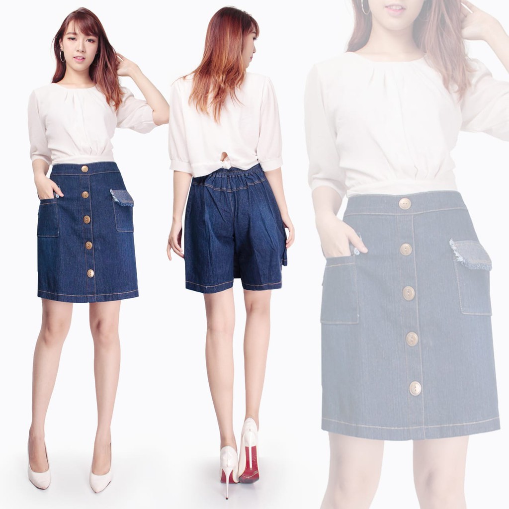 SB Collection Celana Pendek Junisa Jumbo Hotpants Jeans Wanita