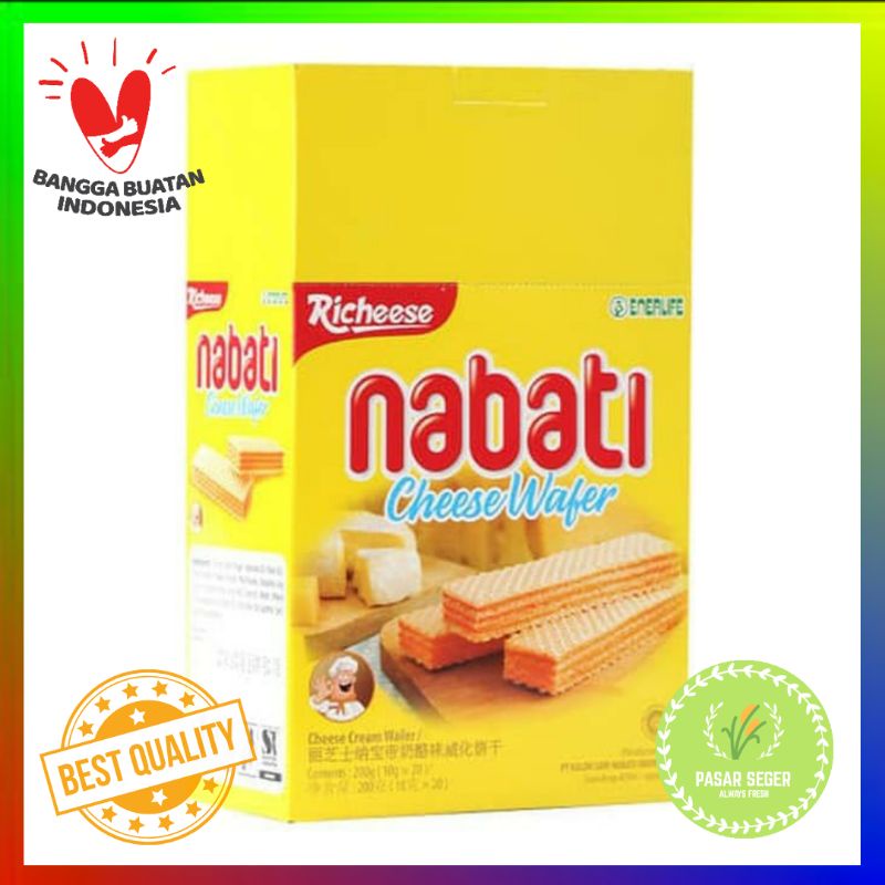 

Richeese Nabati Wafer Keju 7.5gr 1 box isi 20 bungkus / Nabati Wafer Keju 500