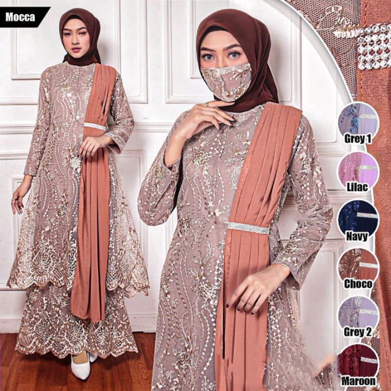 Jual GAMIS BRUKAT SELENDANG - GAUN PESTA - GAMIS BRUKAT JUMBO - GAMIS