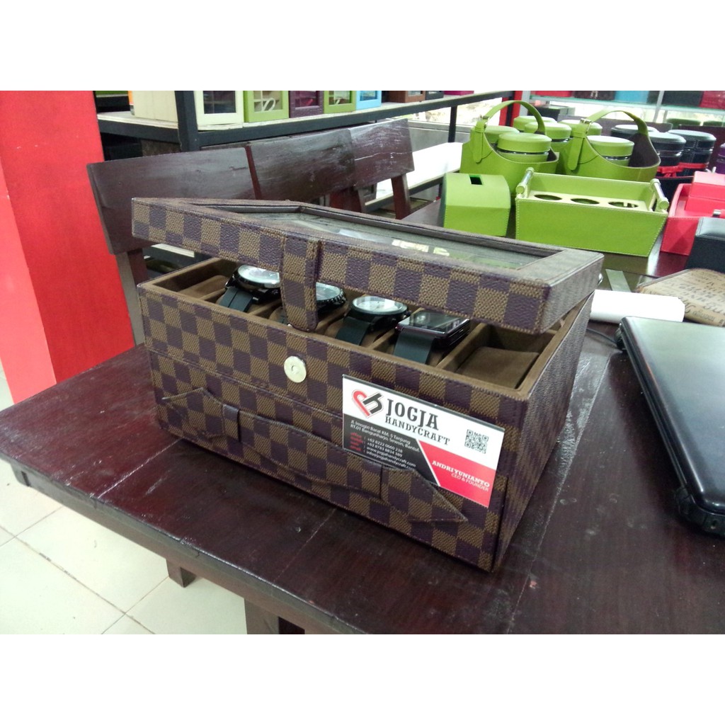 KOTAK TEMPAT JAM TANGAN ISI 24 WATCH BOX ORGANIZER DAMIER