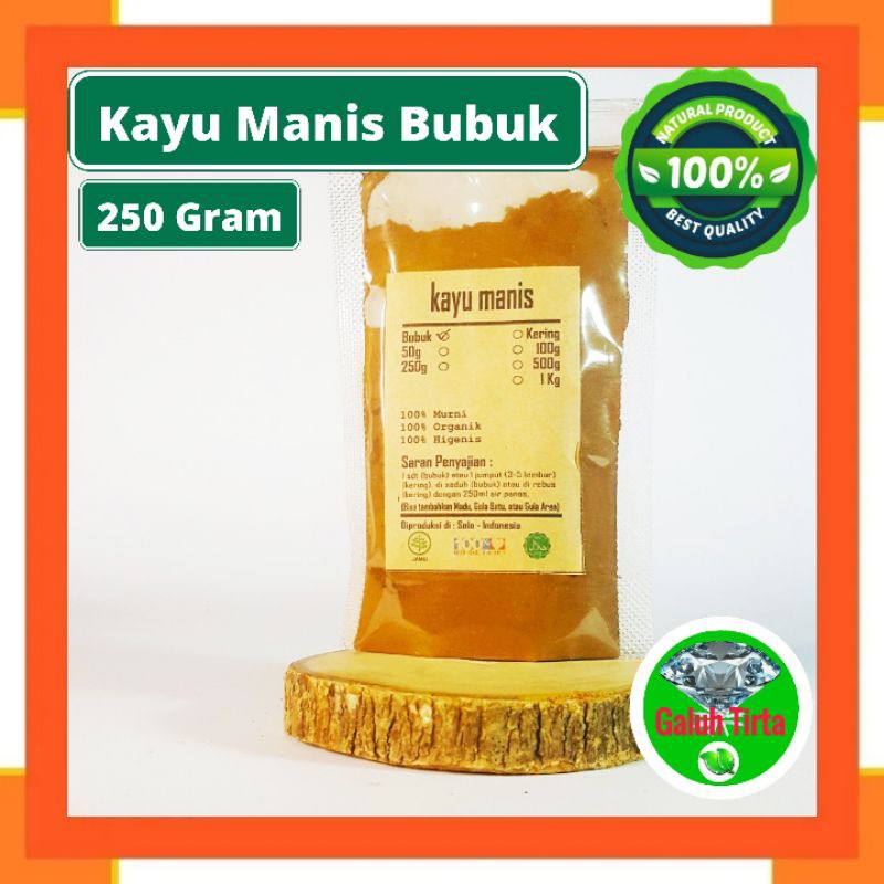 

250 Gram Kayu Manis Bubuk murni asli original organik kualitas premium Cinnamomum Verum JSR