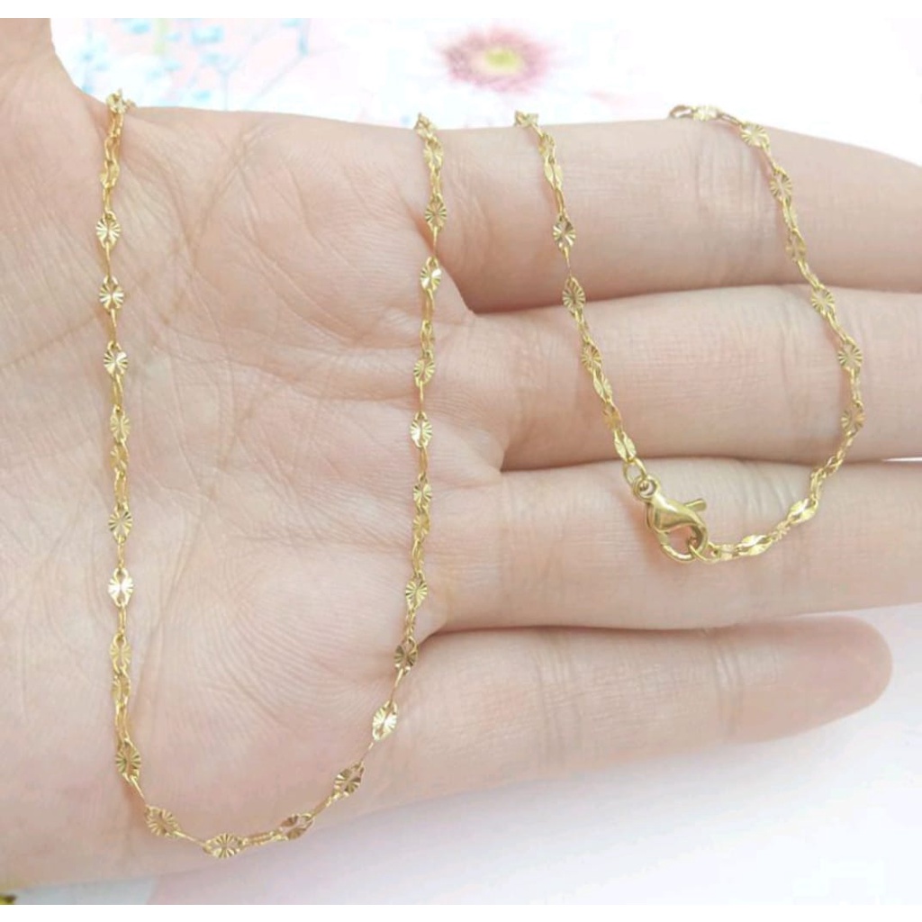 Kalung gold pecah kopi titanium anti karat
