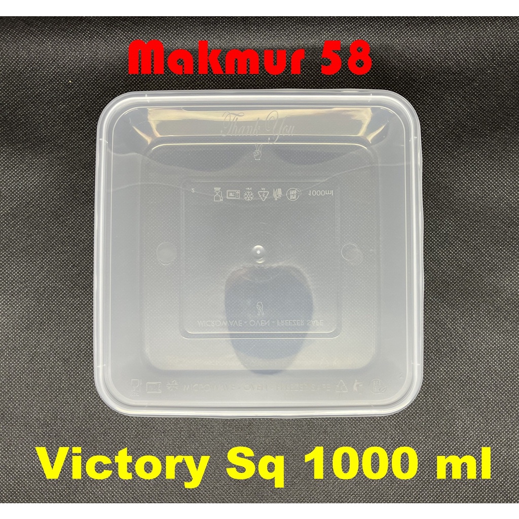 Thinwall merk Victory kotak square 1000 ml / kotak plastik / wadah plastik / box plastik