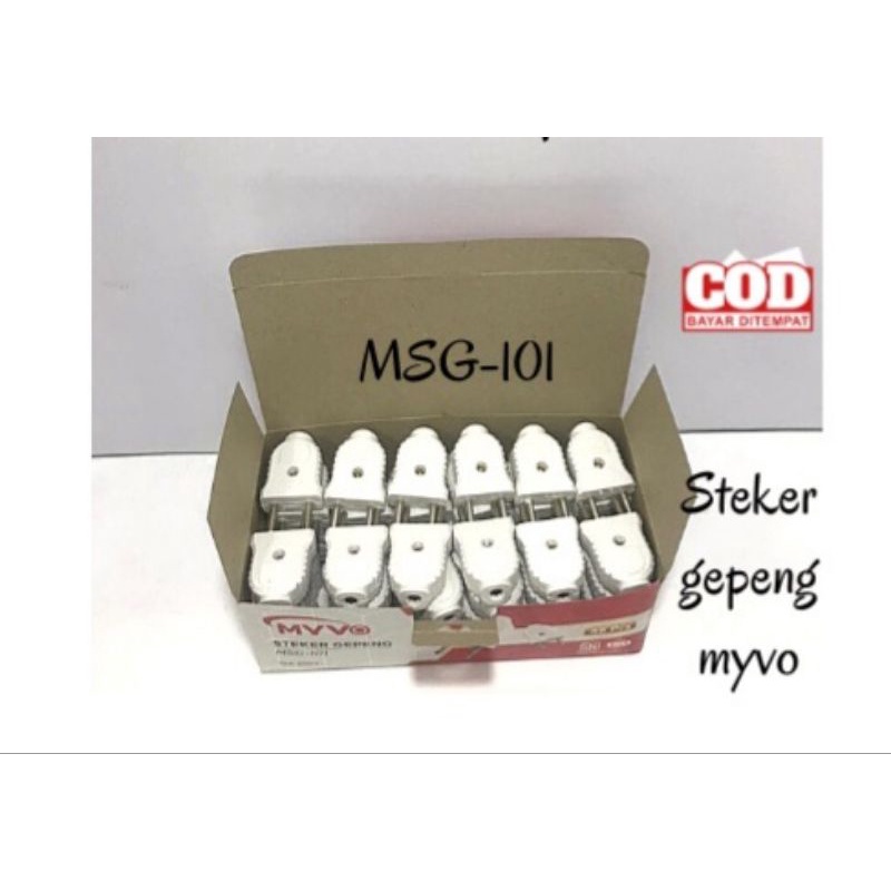 STEKER GEPENG MSG 101 - STEKER MYVO - STEKER GEPENG PUTIH - COLOKAN GEPENG