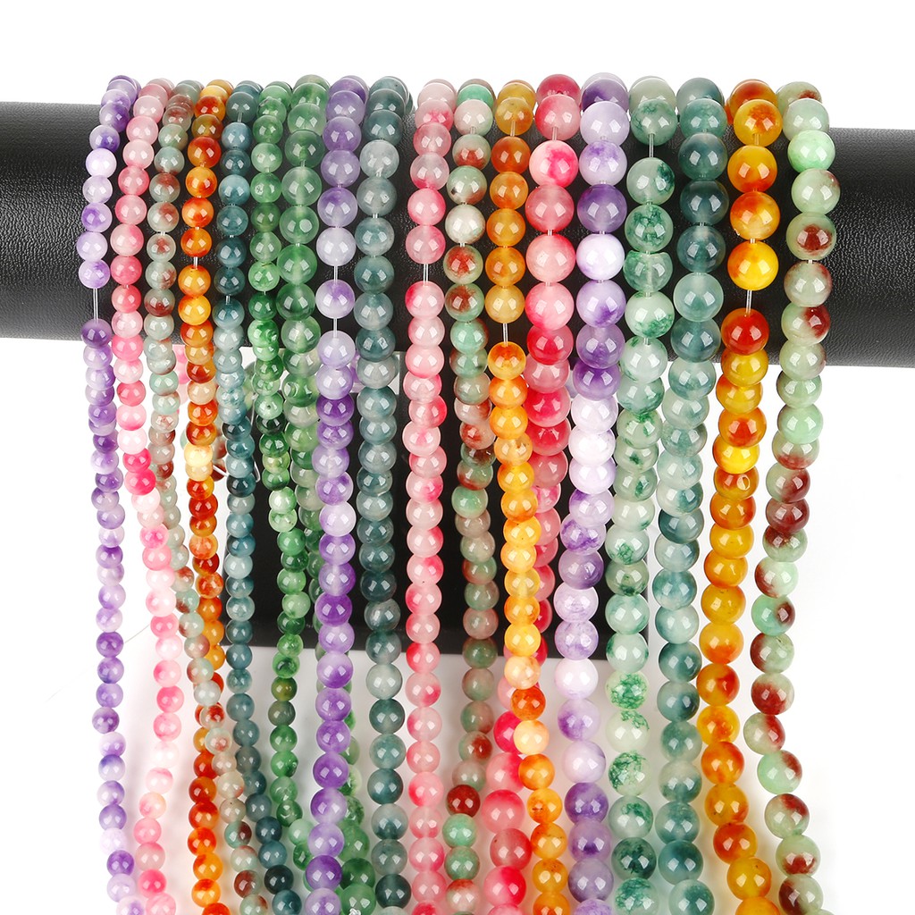 6/8/10mm Natural Stone Jaded Bead Round Stone Loose Beading Beads for jewelry making Jewellery DIY Bracelet Necklace Earring