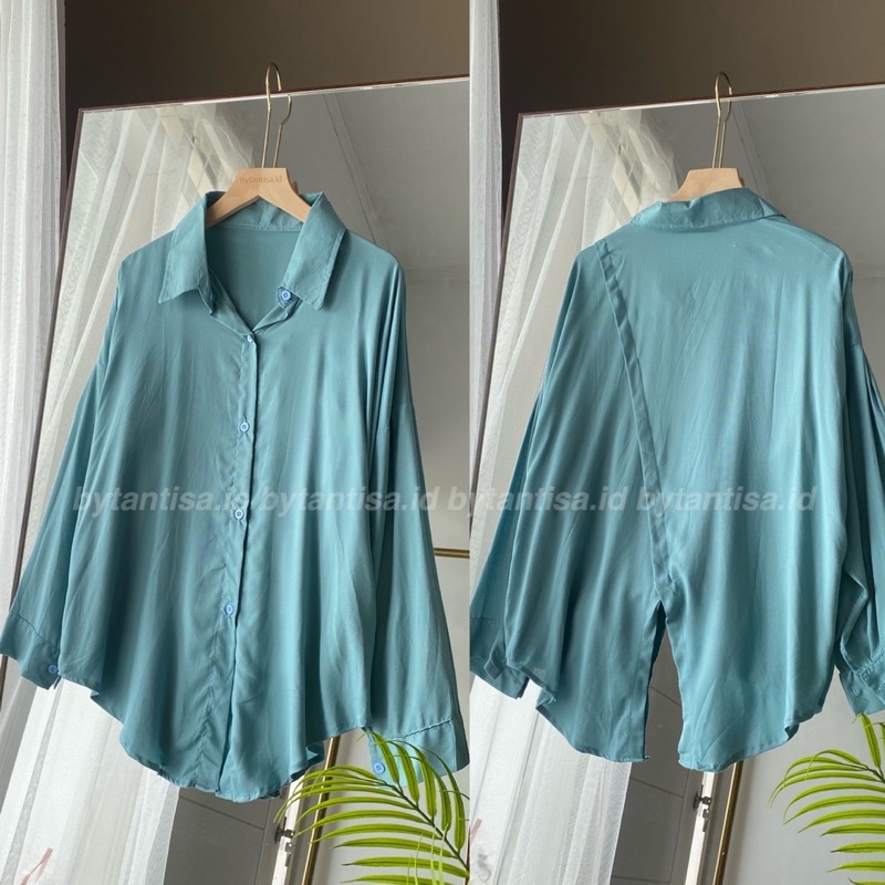 KEMEJA BASIC RAYON TULIP BELAKANG SILANG BAHAN ADEM JATUH