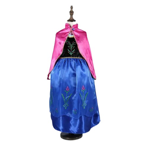 Kostum Baju Frozen Anak Perempuan Princess Anna Gaun Dress Ultah 3 - 8 Tahun Import