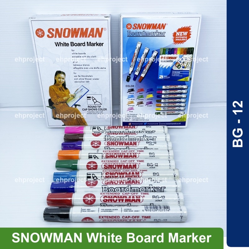 

Spidol SNOWMAN Whiteboard Marker BG12 ORI Spidol Papan Tulis