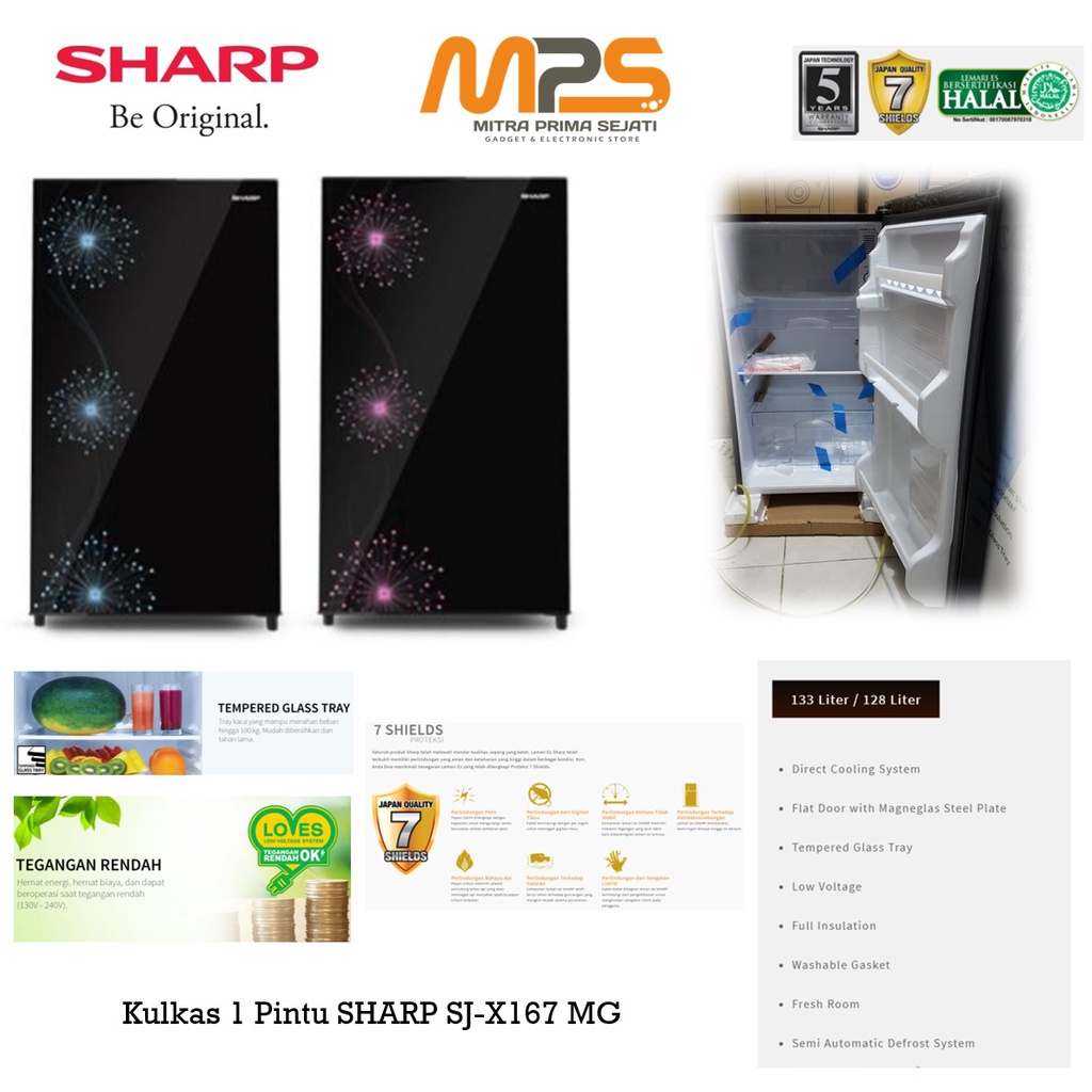 Kulkas 1 Pintu Sharp SJ-X167MG
