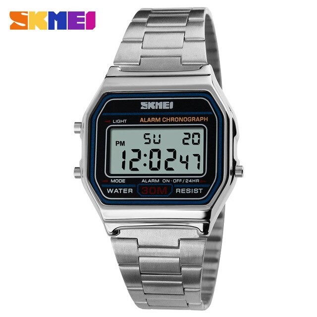 SKMEI 1123 Jam Tangan Wanita Digital Stainless Steel WK-SBY