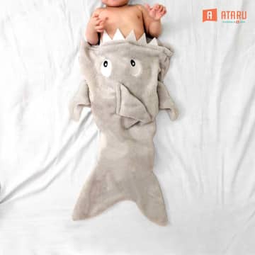 ACE Ataru Selimut Bayi Shark Bedong Selimyt Bayi 40x50 Cm- Abu-abu