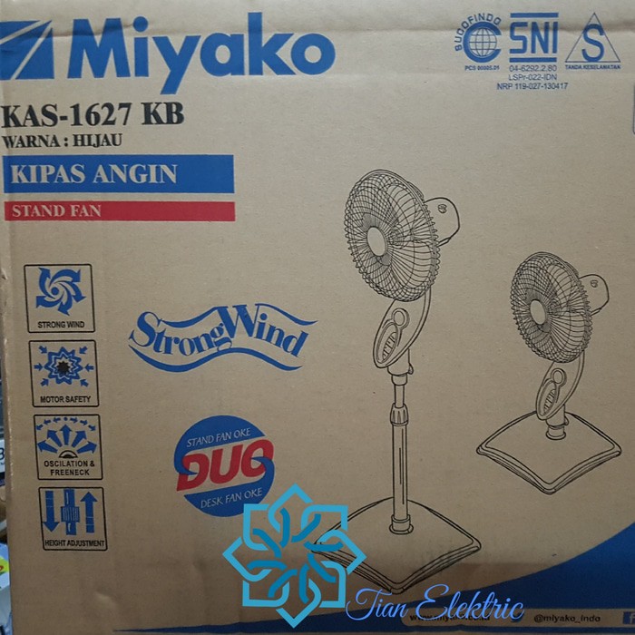 MIYAKO Stand Fan 16-KAS-1627 KB 2in1