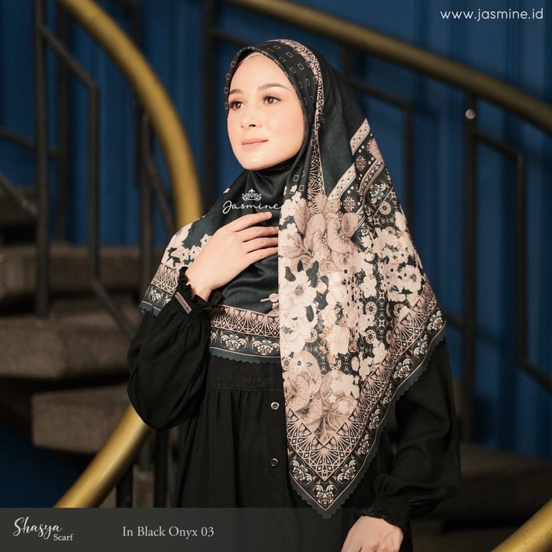 Shasya Scarf Jilbab Segi Empat Motif by Jasmine