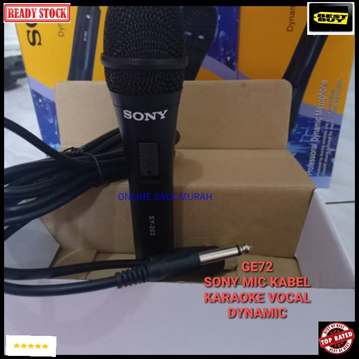 G72 Sony Mic mik kabel Microphone cable karaoke vocal vokal audio sound system pengeras suara pro profesional mikrophone dynamic G72   Bisa ke segala jenis sound audio  Bahan dari PVC  1 mic 3- 4 meter kabel mic Suara bagus jernih dan empuk Sangat cocok u