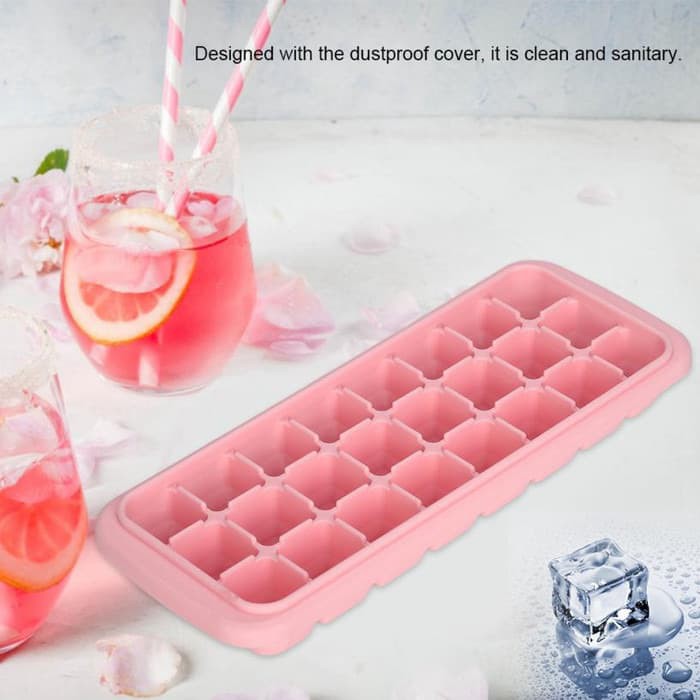 Cetakan Es Batu + Penutup 24 Kotak Ice Cube Tray