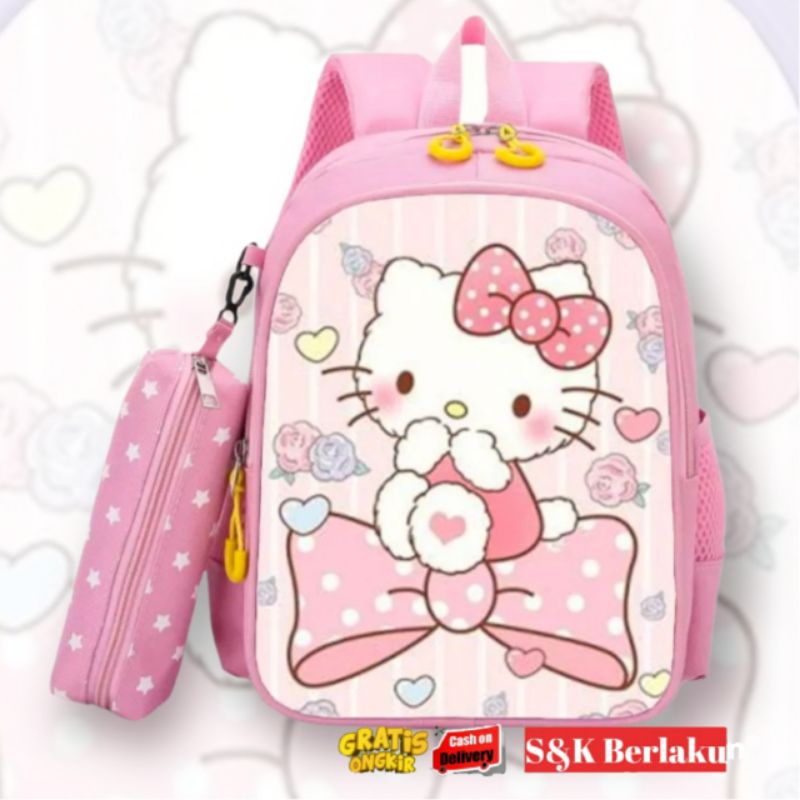 Tas Ransel Sekolah Anak Perempuan TK SD Karakter Hello Kitty Murah