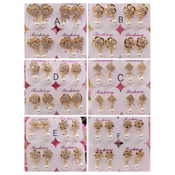 Nsdr785. Anting xuping wanita lapis emas dgn mata zircon