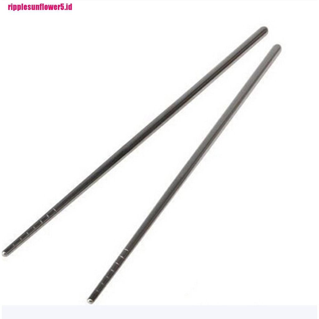 2 Pasang Sumpit Gaya China Bahan Stainless Steel Anti slip