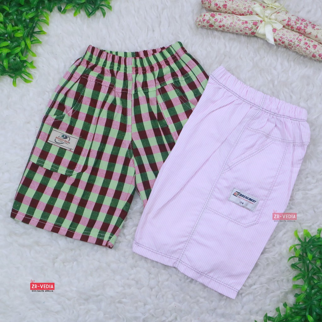 Celana Main Anak Perempuan Size 4-5 Tahun / Celana Pendek Kids Girl Motif Pink Katun Harian Casual