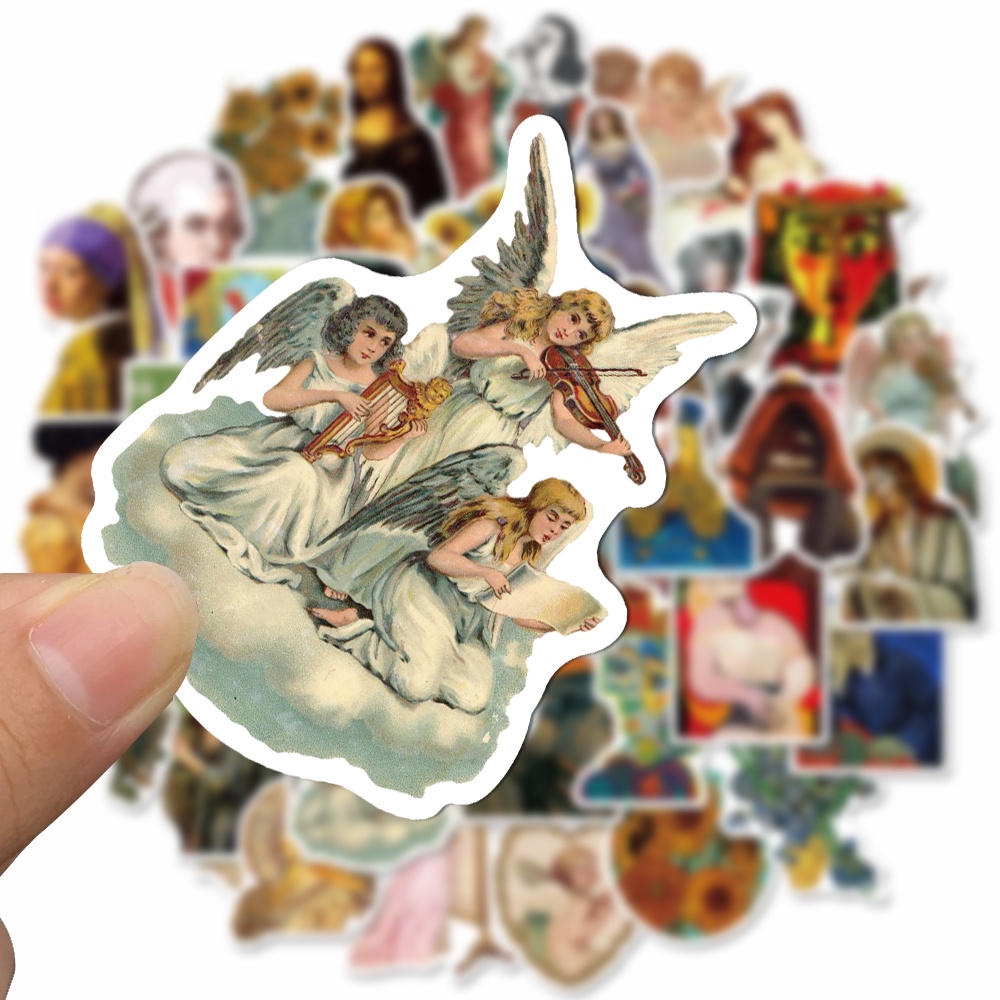 50pcs artist famous painting stickers personalized art hand account stickers toy laptop water cup decoration waterproof stickers