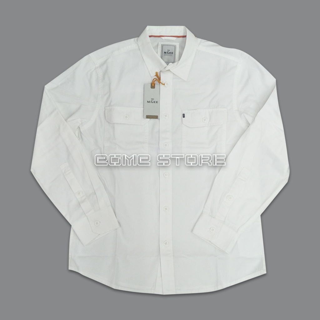 Kemeja MGEE Lengan Panjang Putih Polos Gordon C058 White