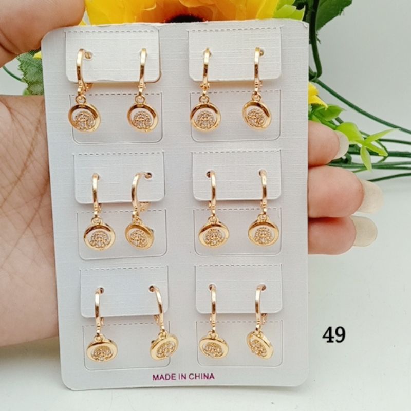 Anting wanita lapis emas  terlucu