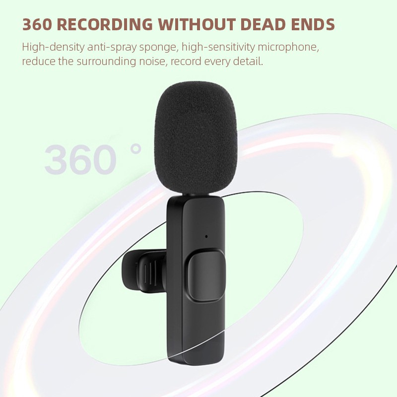 【BT004】[GROSIR/COD]Fxing Wireless Lavalier Microphone Portable Audio Video Recording Mini Mic for iOS Android Live Broadcast Gaming Phone Microfonoe