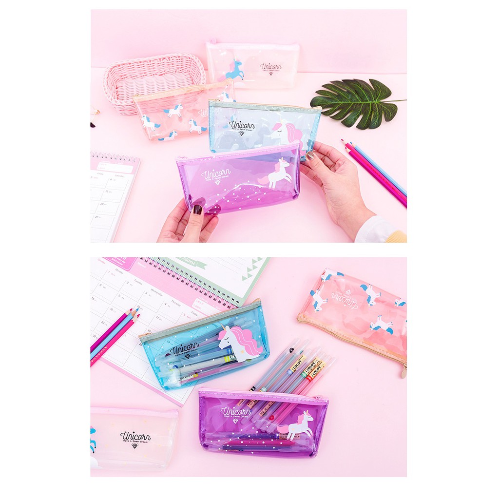 Ennwen TP0023 Tempat pensil  Super Unicorn / Tempat Kosmetik-2