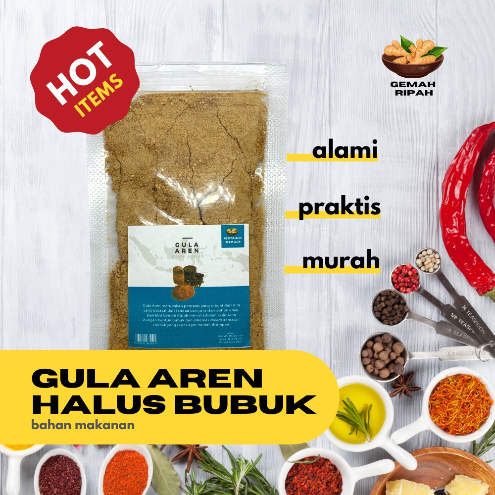 

Gula Aren Bubuk Premium Brown Sugar Gula Aren Asli Halus Organik Gula Semut Aren Palm Sugar Kelapa