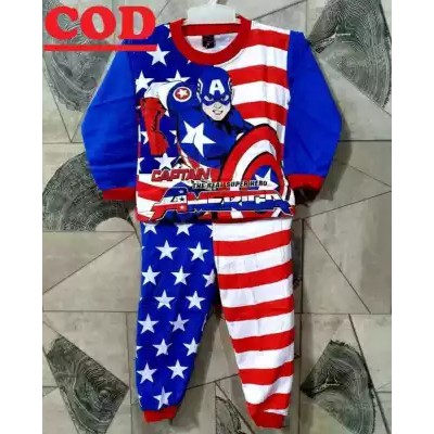 BAJU SETELAN ANAK LAKI-LAKI KAPTEN AMERICA UMUR 3 BULAN -10 TAHUN