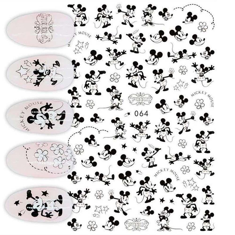 Needway Kartun Stiker Kuku 3D DIY Minnie Transfer Decals Mickey Mouse Perekat Diri Nail Art Dekorasi