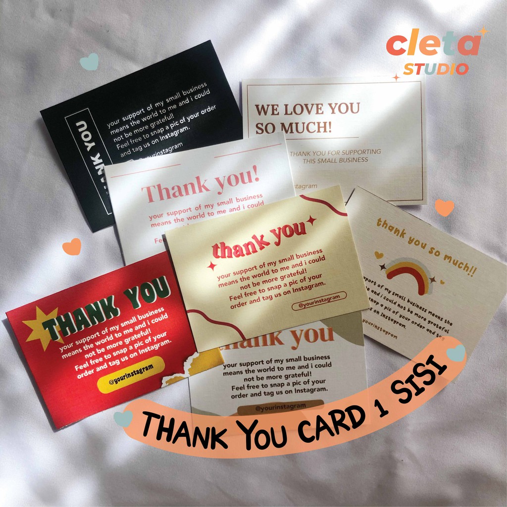 

THANK YOU CARD OLSHOP 1 SISI MINIMAL 60 PCS (BACA DESKIRPSI PRODUK)