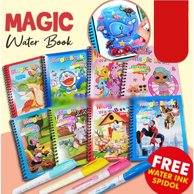 Magic Water Book Edukasi Anak Spidol Panjang Murah IJN Plaza