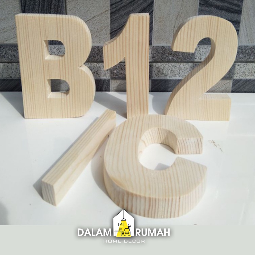 DALAM_RUMAH Huruf timbul kayu jati belanda