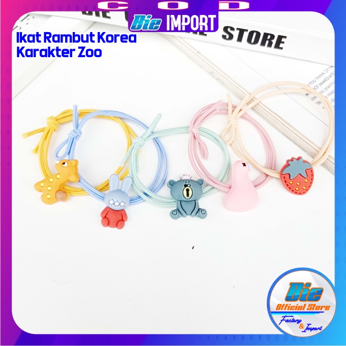 Ikat Rambut Korea 2 in 1 Gelang Karakter Premium Impor Best Seller