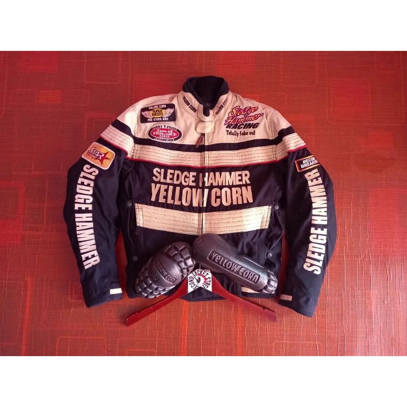 Jaket motor vintage racing yellow corn not simpson bates kushitani nankai taichi alpinestar komine e