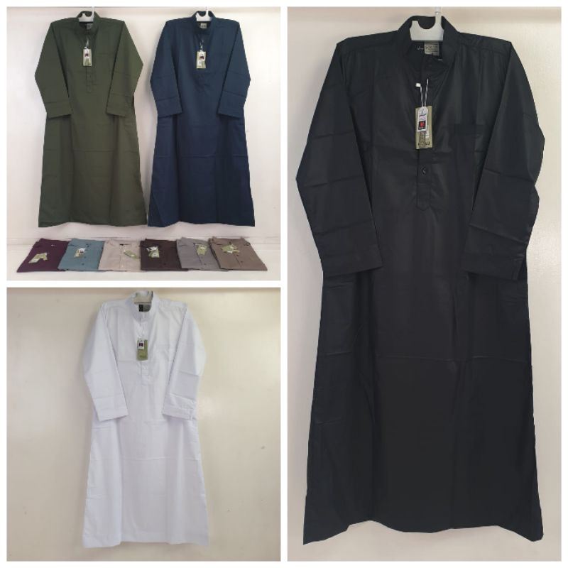 Jubah/Gamis Pria Dewasa SOLLU Polos Lengan Panjang