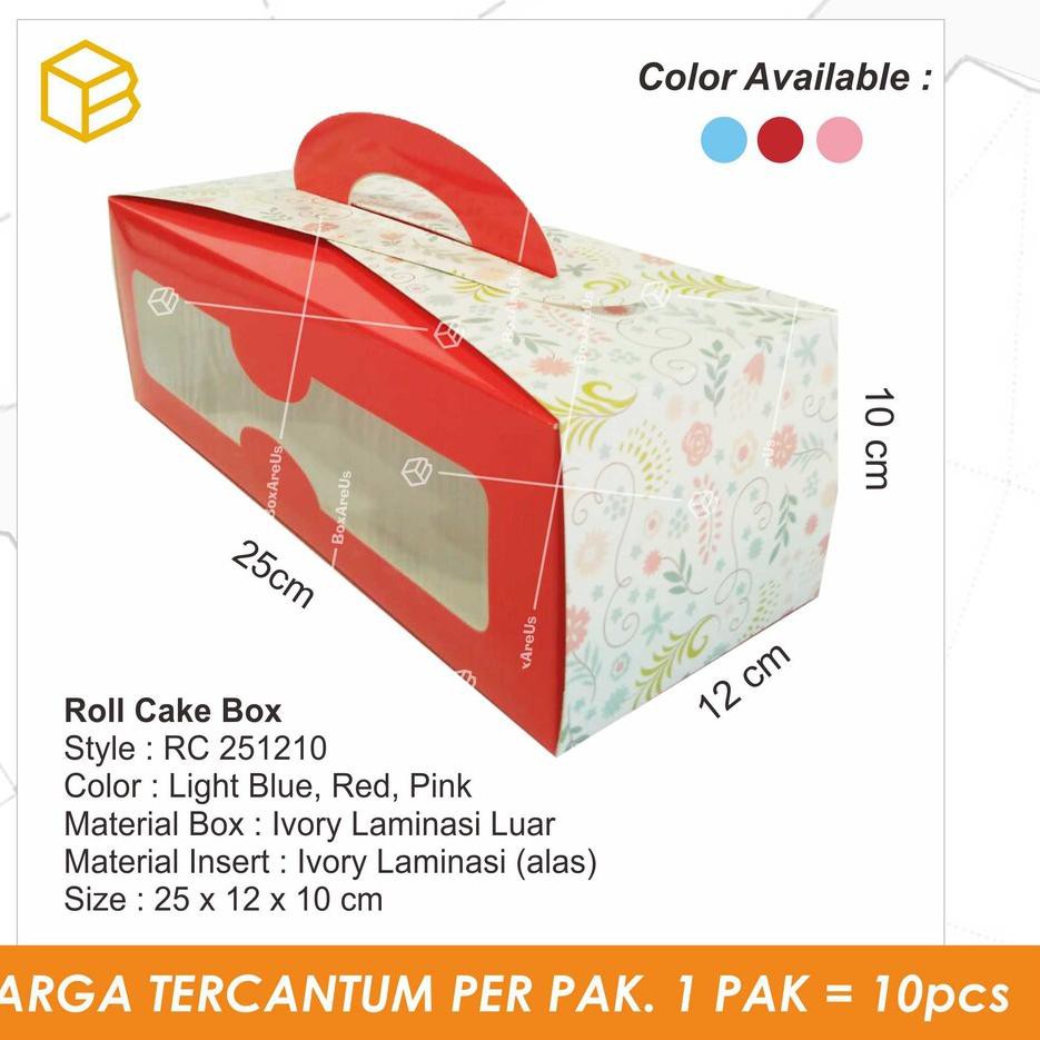 

Ready stock Roll Cake box, Kue gulung, Kotak Pakaging Kemasan Dus kue - RC (10 pcs) .