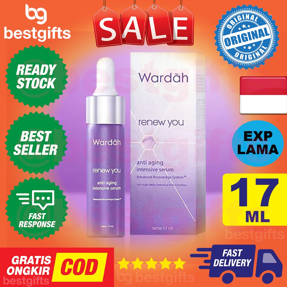 WARDAH RENEW YOU ANTI AGING INTENSIVE SERUM SAMARKAN GARIS HALUS KERIPUT MENCERAHKAN WAJAH 17 ML