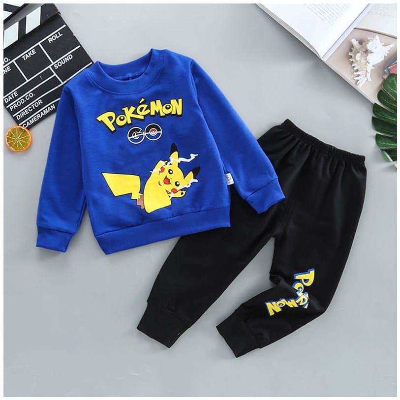 (LAKI) Setelan Ariel Kids 1-5 tahun / Set Sweater Jogger Baju Anak Joger Cowok Bahan Kaos IMPORT