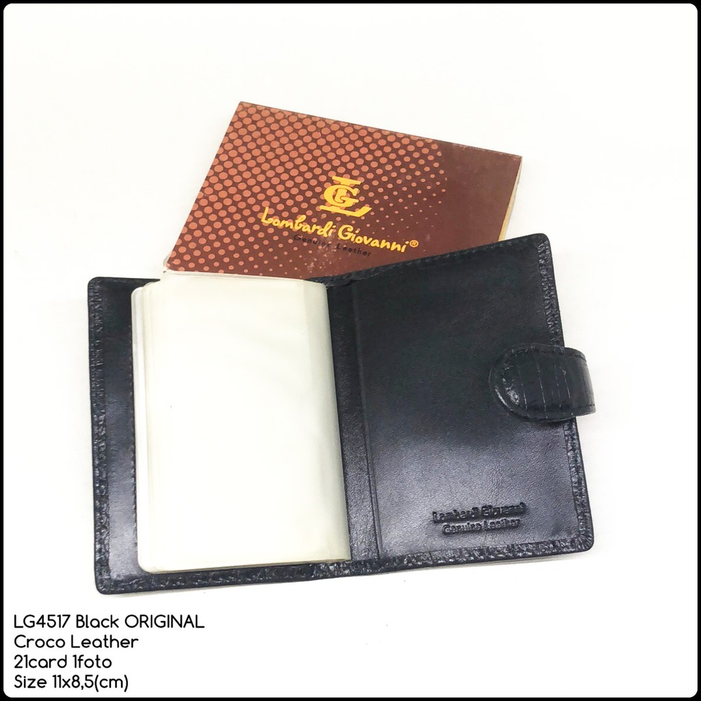 dompet kulit kartu croco lombardi original 4517 black dompet kartu kulit asli