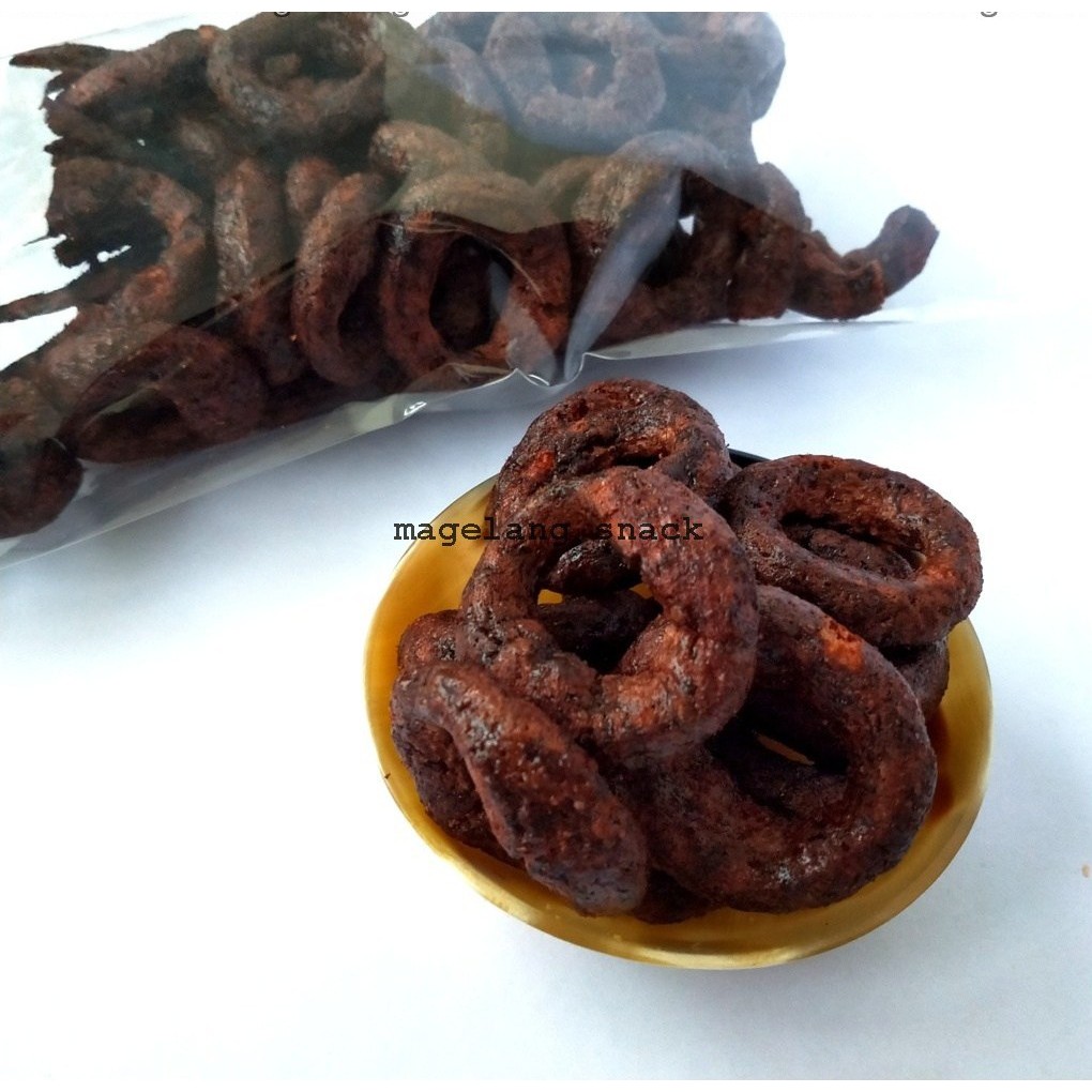 

Snack ring rasa coklat renyah manis/cemilan bentuk donat lapis coklat