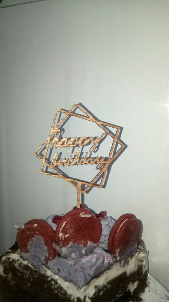 Cake Topper Hiasan Tusukan Kue Dari Kayu