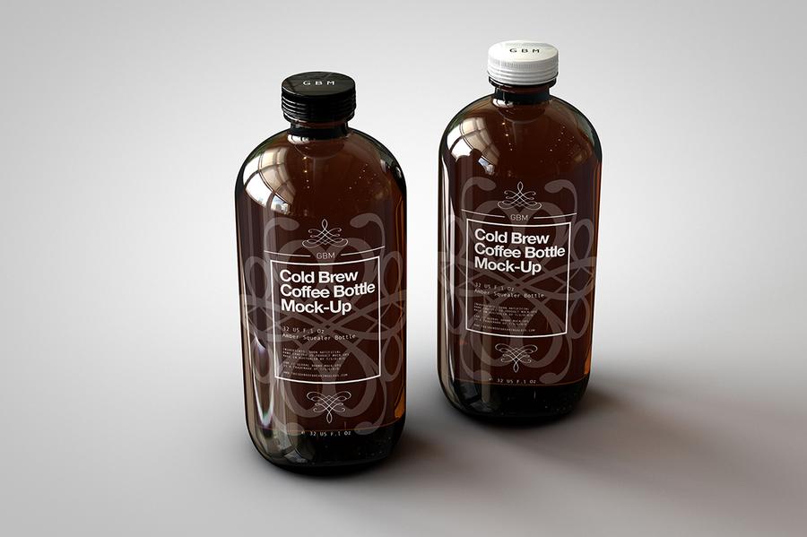 Cold Brew Coffee Bottle Mock Up - Photoshop