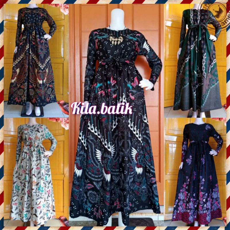 batik gamis  asli Pekalongan model terbaru dan masa kini.M L XL XXL/ld100-104-110-120.