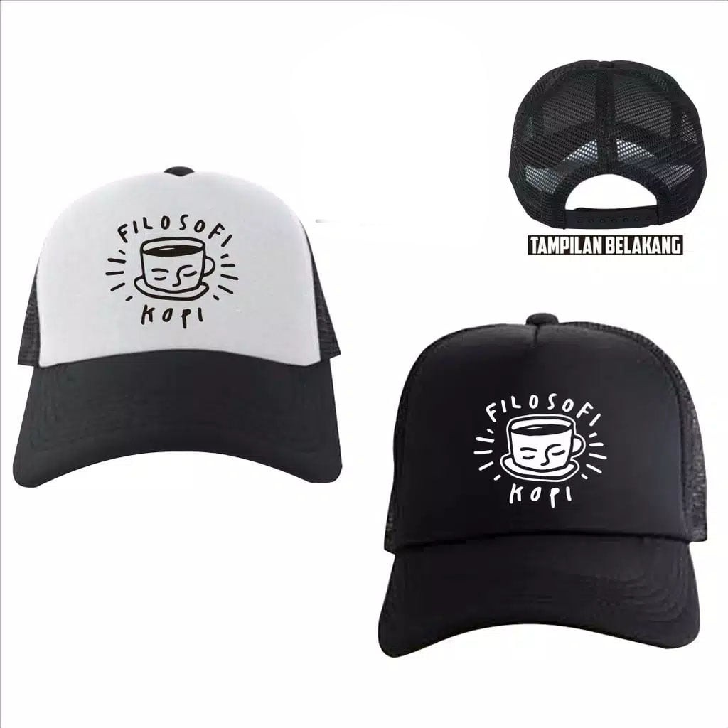 topi filosofi kopi / topi casual keren / trucker hat / topi jaring distro