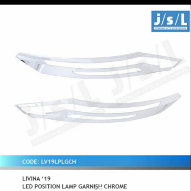 Garnish depan all new Livina 2019 LED position Chrome Carbon Hitam jsl