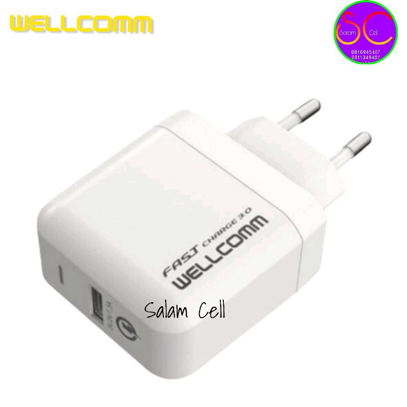 Charger HP Merk WELLCOMM Fast Charge 3.0 Efisien dan Cepat