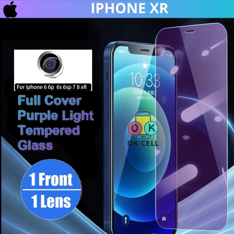 Tempered Glass Anti Blue Light iPhone XR - Tg Anti Gores Radiasi Full Layar iPhone XR Full Screen