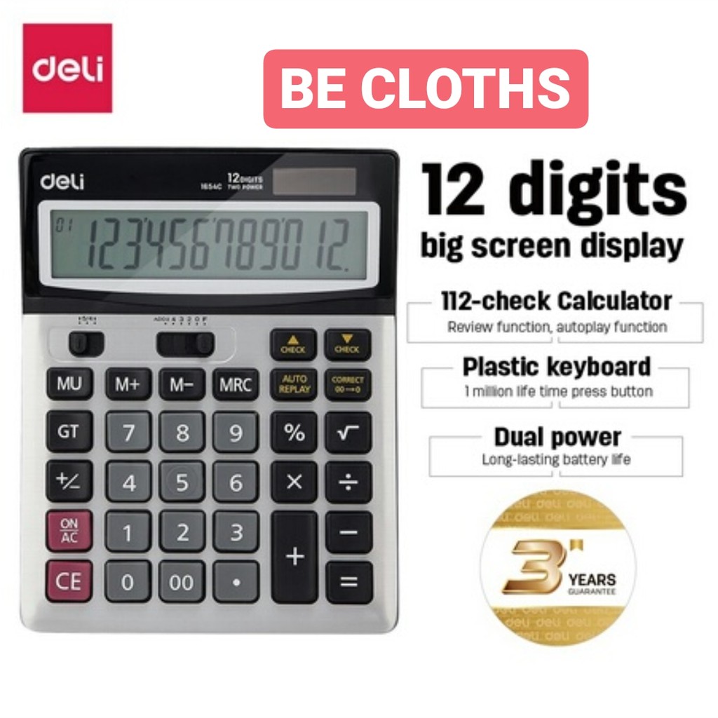 

Deli E1654C Kalkulator - Check Correct 12 Digits 1654 C ORIGINAL 1654C